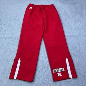 VTG Russell Athletic Track Pants Mens M Nebraska Cornhuskers Ankle Zip Mesh Line